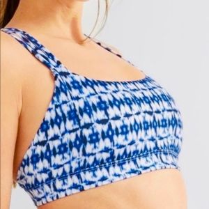 GapFit Navy Blue Tie Dye Low Support Spaghetti Strap Athleisure Sports Bra